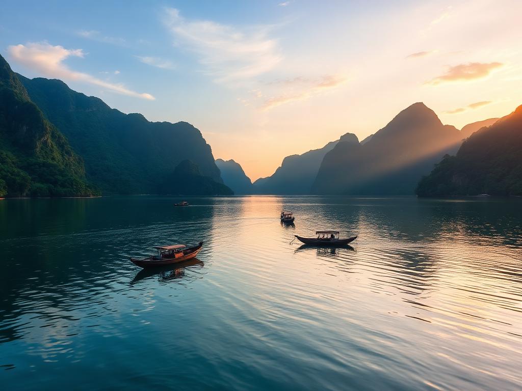 Lake Buhi at sunrise